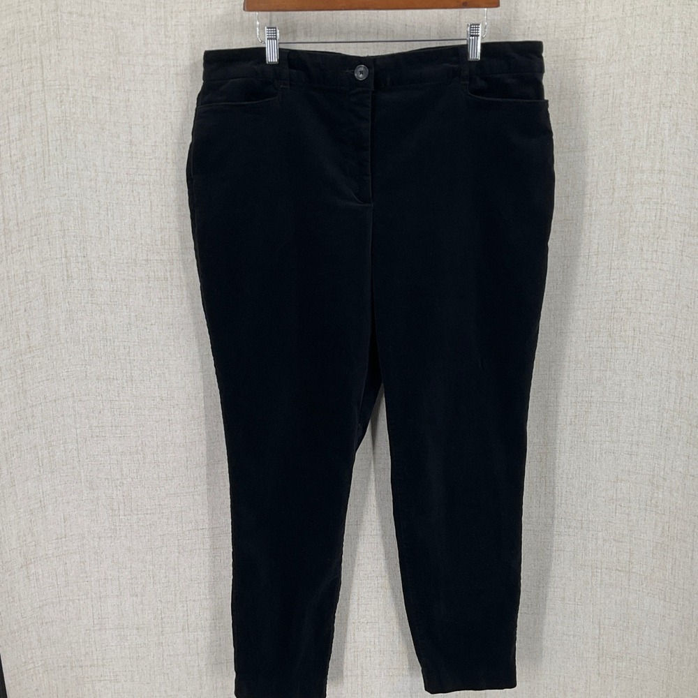 LOFT The Sutton Skinny Pants Women 18 Black Curvy Fit Classic Minimalist Preppy